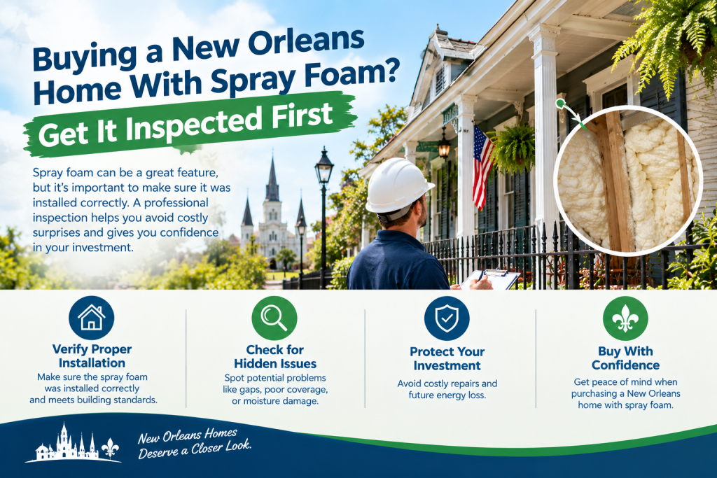 Buying a New Orleans Home With Spray Foam? Get It Inspected First